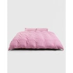 Tekla Housse de couette simple, 150 x 210 cm, rayures rose mauve, image extra