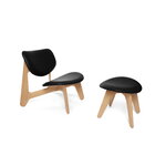Tom Dixon Slab Ottoman, lackierte Eiche - schwarzes Leder, extrabild