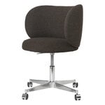 ferm LIVING Rico dining chair with castors, dark brown Soft Bouclé, extra image