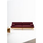 TAKT T19 Spoke Sofa with armrests, oak - dark red Kvadrat Autumn 0681, extra image