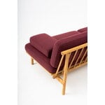 TAKT T19 Spoke Sofa with armrests, oak - dark red Kvadrat Autumn 0681, extra image
