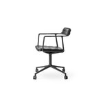 Vipp 452 Swivel tuoli, musta - musta nahka, pyörät, näkymä 5
