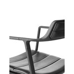 Vipp 452 Swivel tuoli, musta - musta nahka, pyörät, näkymä 9