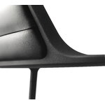 Vipp 452 Swivel tuoli, musta - musta nahka, pyörät, näkymä 3