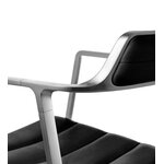 Vipp 452 Swivel tuoli, kiillotettu runko - musta nahka, jalkatallat, näkymä 4