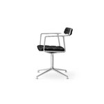 Vipp 452 Swivel tuoli, kiillotettu runko - musta nahka, jalkatallat, näkymä 6