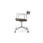 Vipp 452 Swivel tuoli, kiillotettu runko - bosco nahka, pyörät, näkymä 4