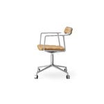 Vipp 452 Swivel tuoli, kiillotettu runko - camel nahka, pyörät, näkymä 3