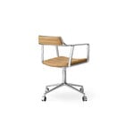 Vipp 452 Swivel tuoli, kiillotettu runko - camel nahka, pyörät, näkymä 4
