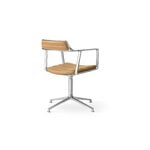 Vipp 452 Swivel tuoli, kiillotettu runko - camel nahka, jalkatallat, näkymä 4