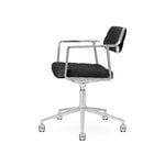 Vipp 453+ Swivel chair, polished frame - black leather, with castors, extra image