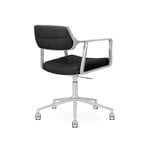 Vipp 453+ Swivel chair, polished frame - black leather, with castors, extra image
