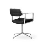 Vipp 453 Swivel tuoli, kiillotettu runko - musta nahka, jalkatallat, näkymä 3