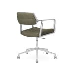 Vipp 453+ Swivel chair, polished frame - bosco green leather, with castors, extra image