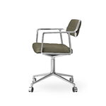 Vipp 453 Swivel tuoli, kiillotettu runko - bosco nahka, pyörät, näkymä 3