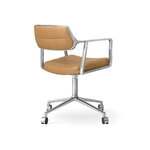 Vipp 453 Swivel tuoli, kiillotettu runko - camel nahka, pyörät, näkymä 4