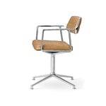 Vipp 453 Swivel tuoli, kiillotettu runko - camel nahka, jalkatallat, näkymä 4