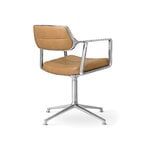 Vipp 453 Swivel tuoli, kiillotettu runko - camel nahka, jalkatallat, näkymä 3