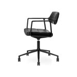 Vipp 453+ Swivel chair, black frame - black leather, with castors, extra image