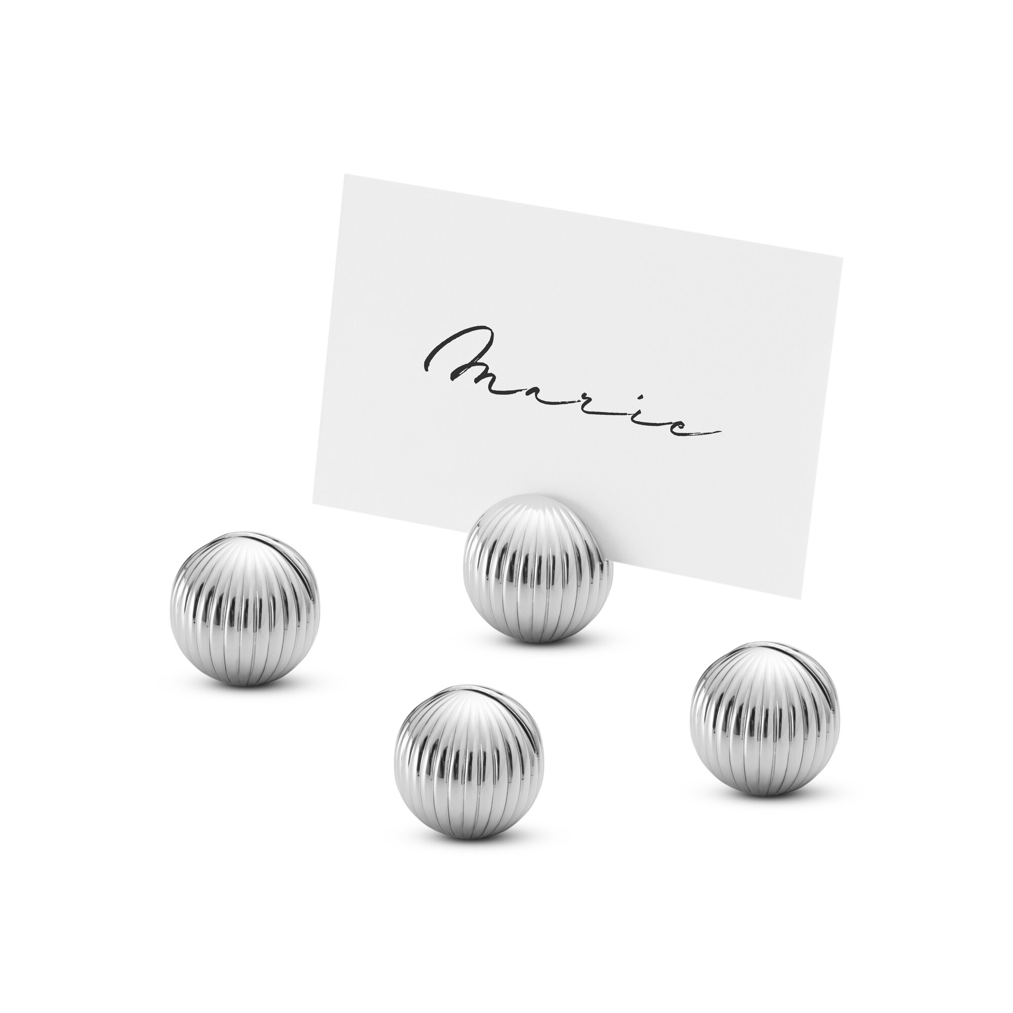 N.U.H Collection メタルプランターカートスタンドCIE-509 Georg Jensen Bernadotte table card holder, 4 pcs, chrome plated