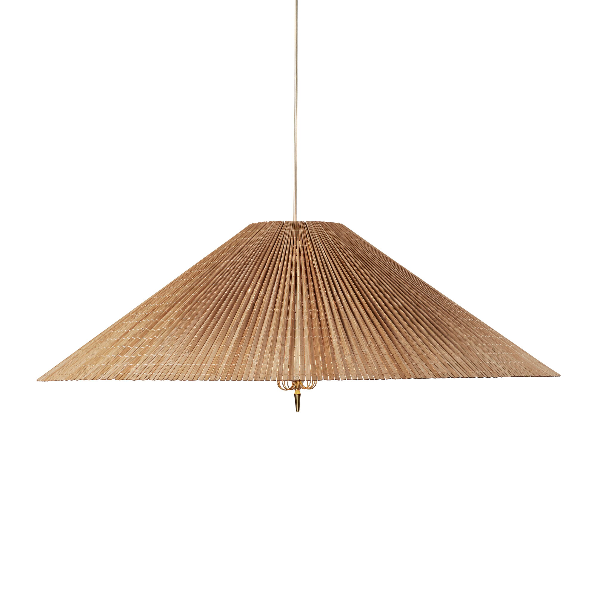 GUBI Tynell 1972 pendant, 90 cm, brass - bamboo | Finnish Design Shop