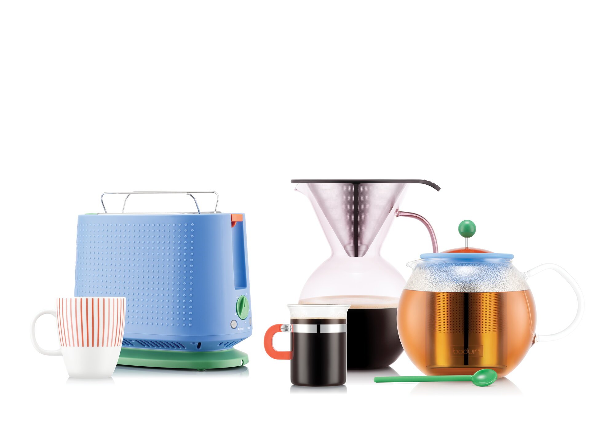 Bodum Assam teapot with spoon, 1,0 l, green - red | Finnish Design Shop