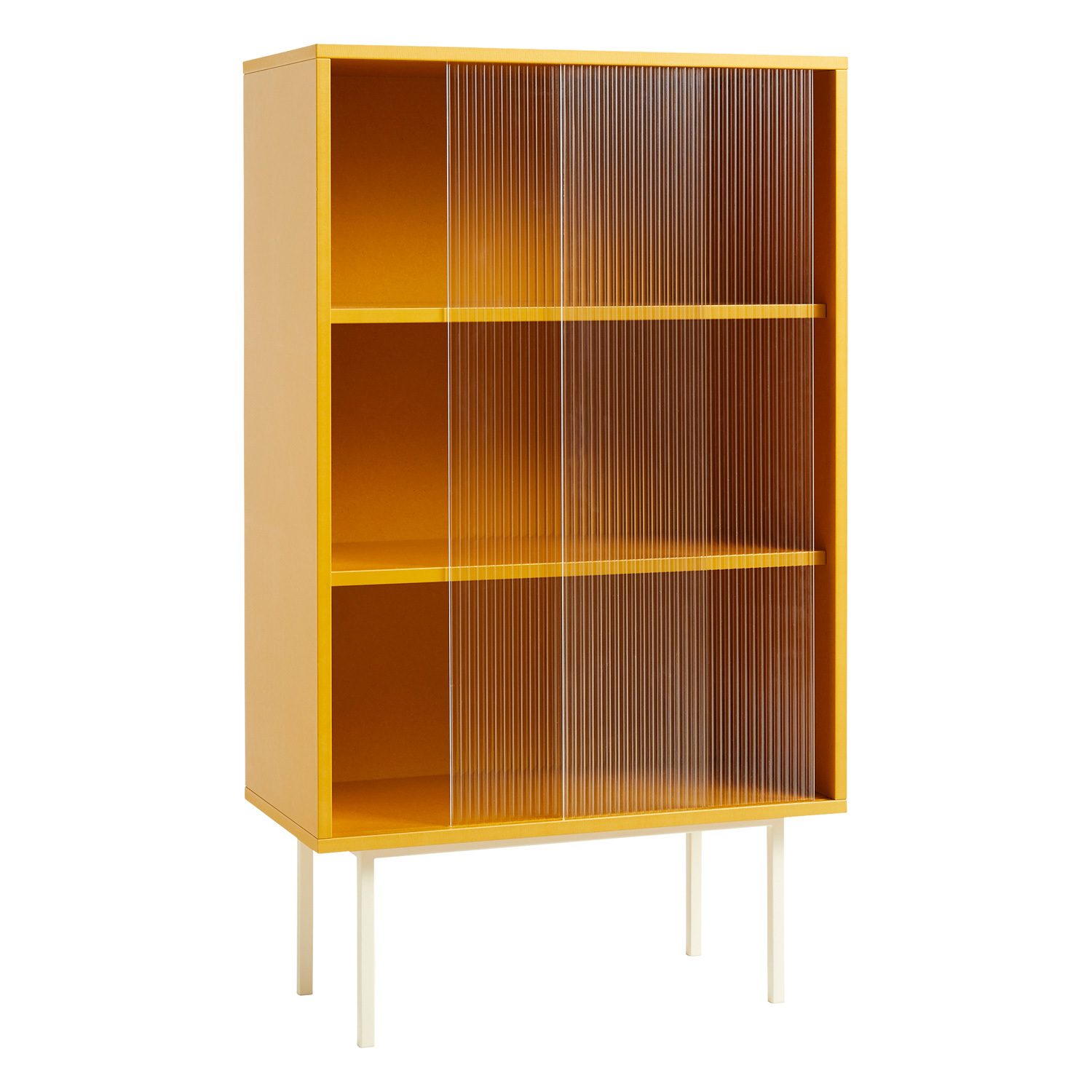 HAY Colour Cabinet w/ glass doors, tall, yellow | Finnish Design Shop