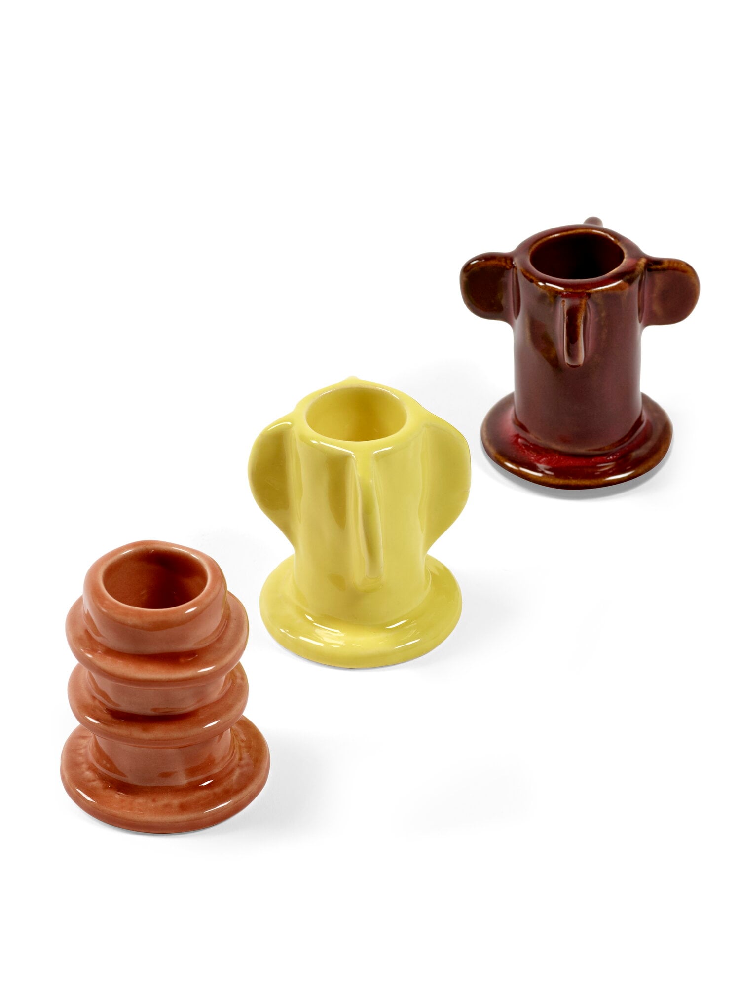 “02” Molly Stoneware Taper Candle Holders - Thumbnail 2