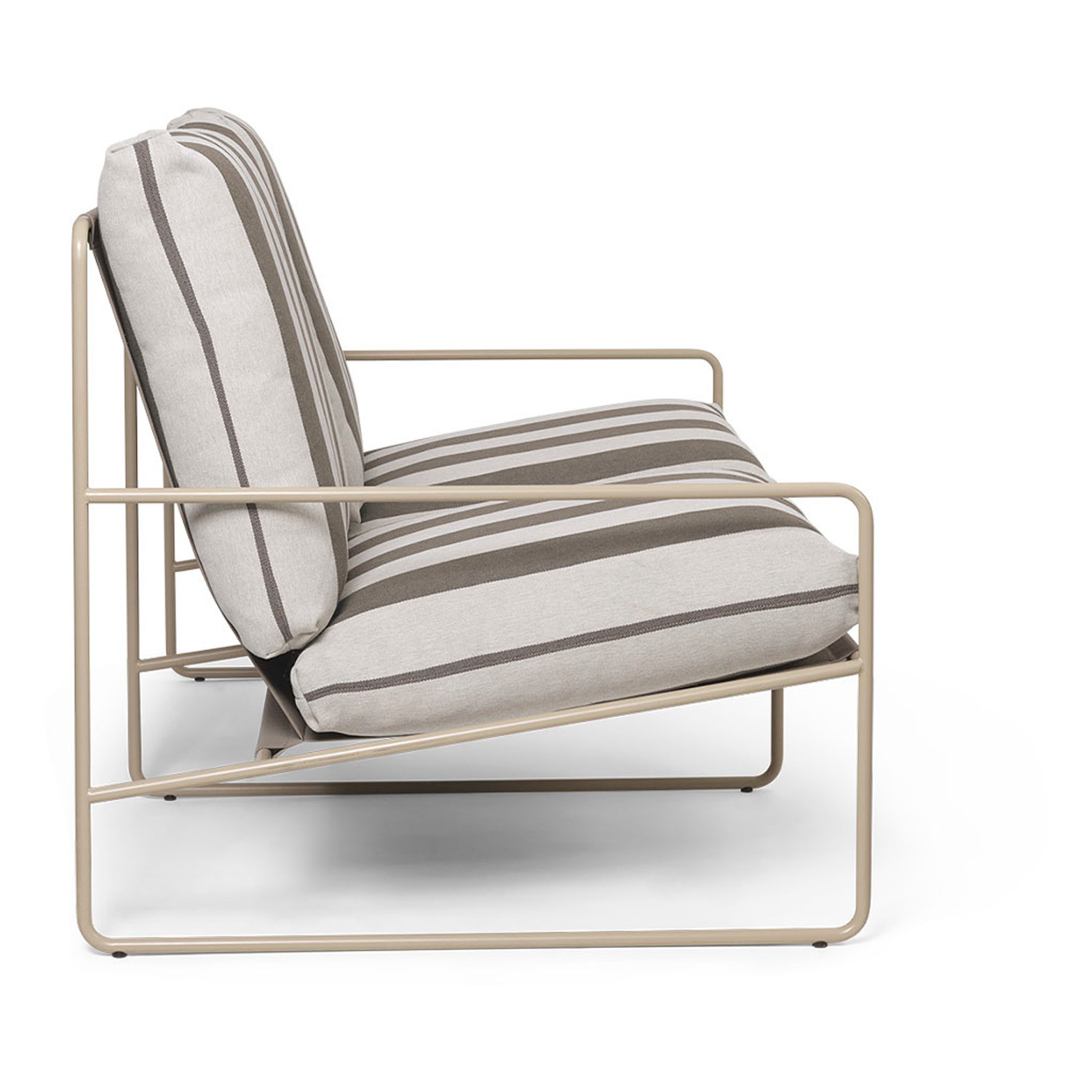 Ferm Living Desert 2-seater sofa, cashmere - chocolate Stripe