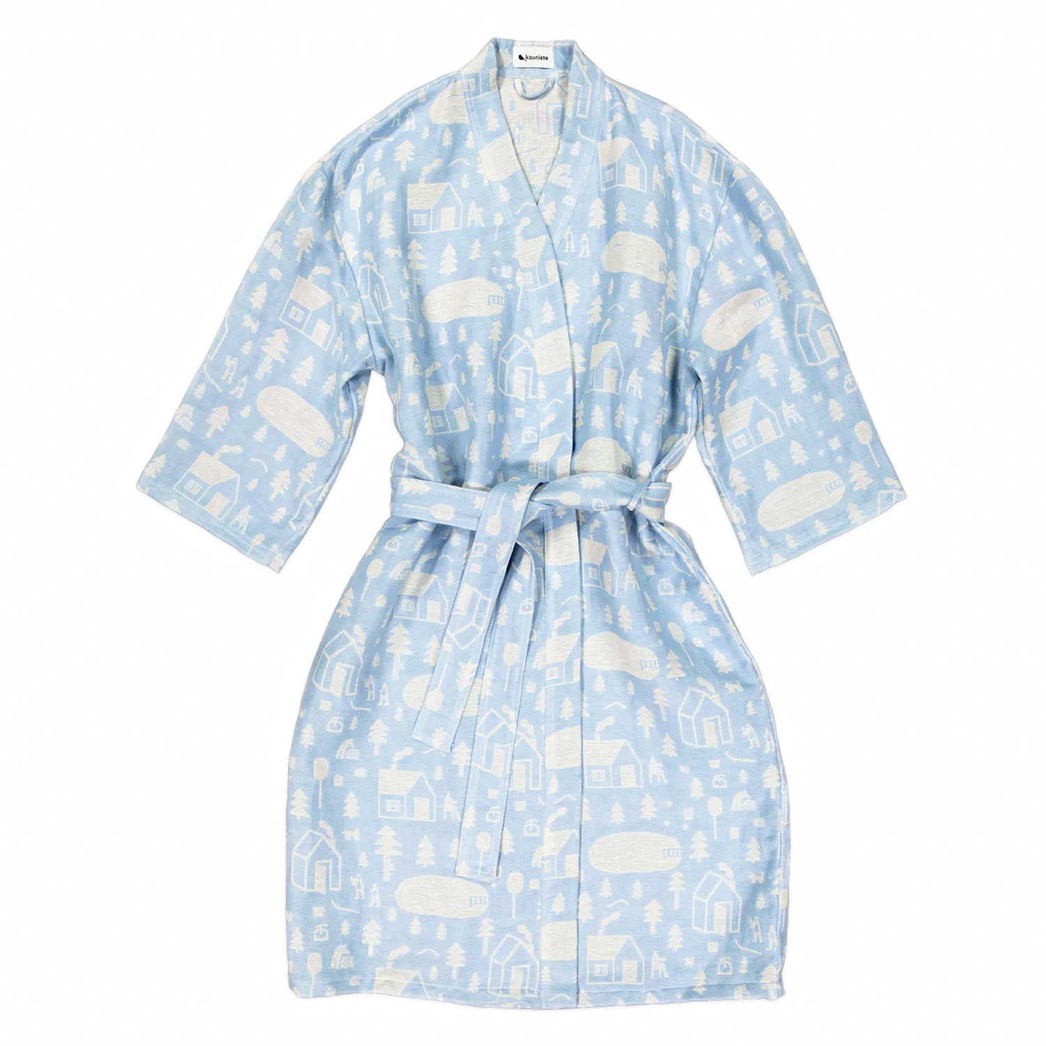 Kauniste Sauna bath robe, light blue | Finnish Design Shop