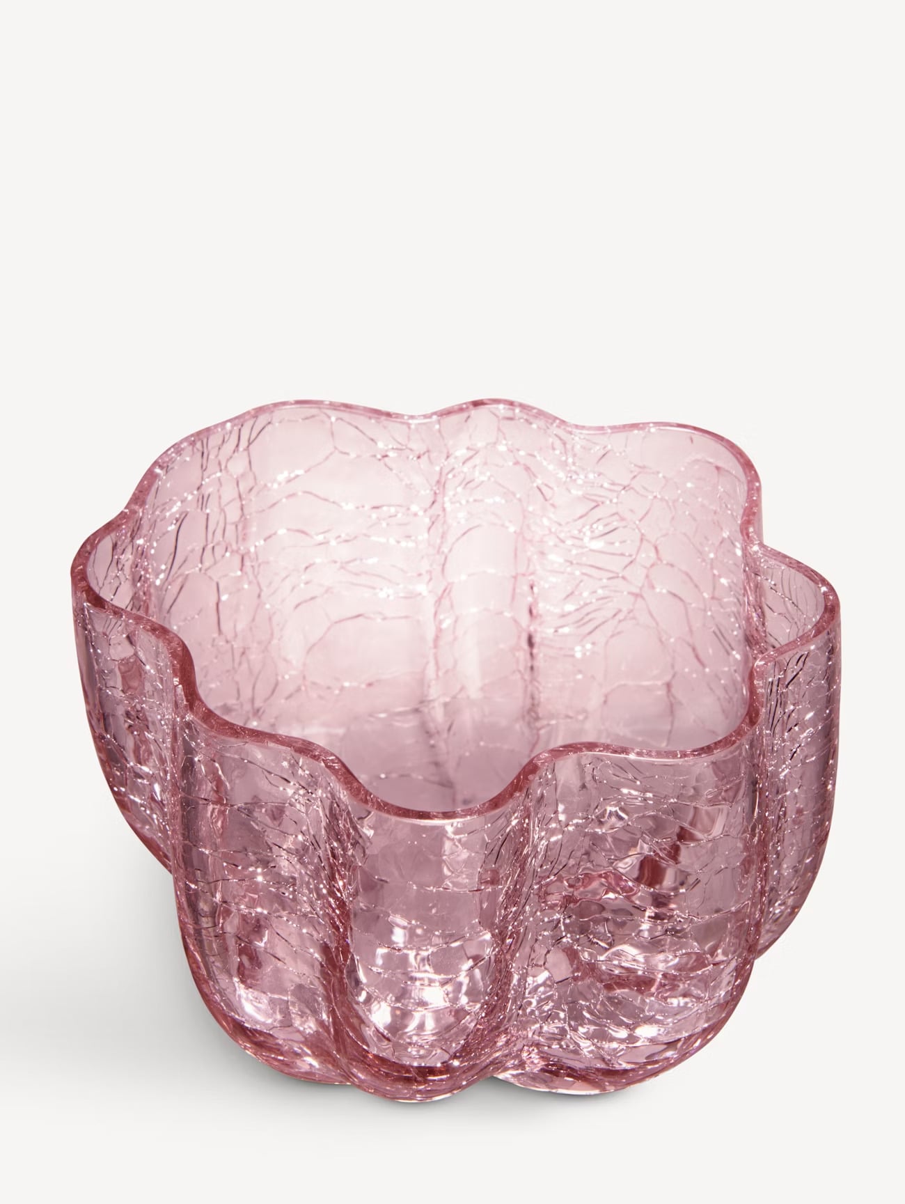 Crackle Bowl/Votive Pink