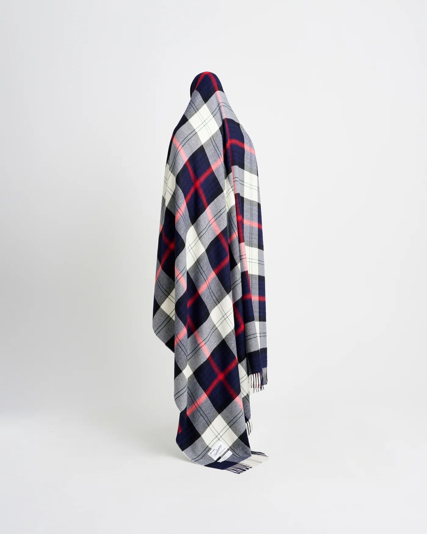 Couverture National Trust Motif Tartan Bleu Gris Rouge – Laine 38x60