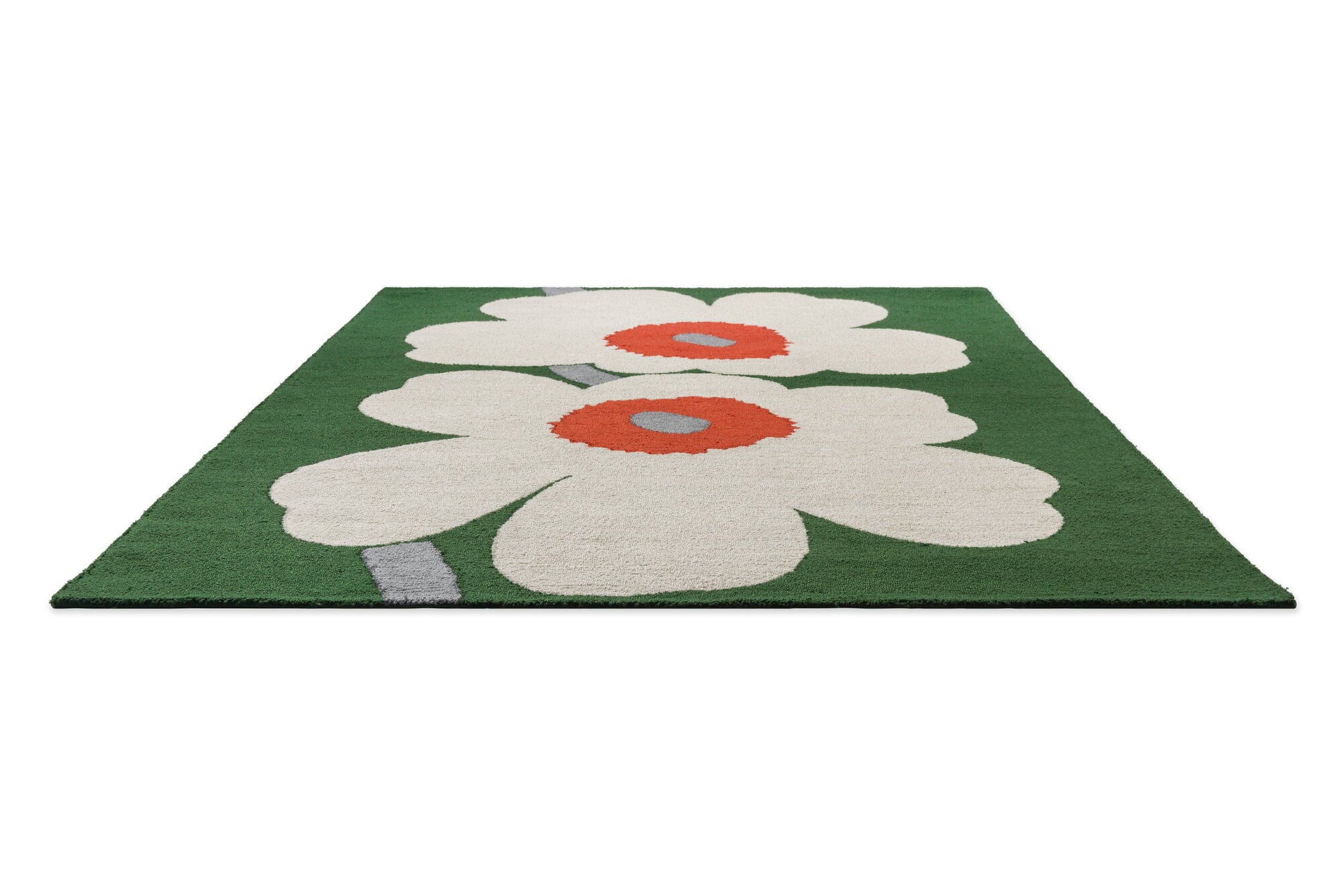 Marimekko Unikko 60th Anniversary rug, green | Finnish Design Shop