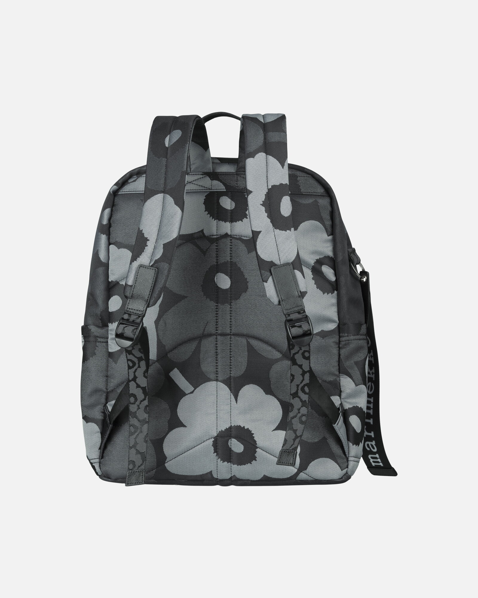 Marimekko Zip Top Backpack Unikko, grey - dark grey - black | Finnish ...