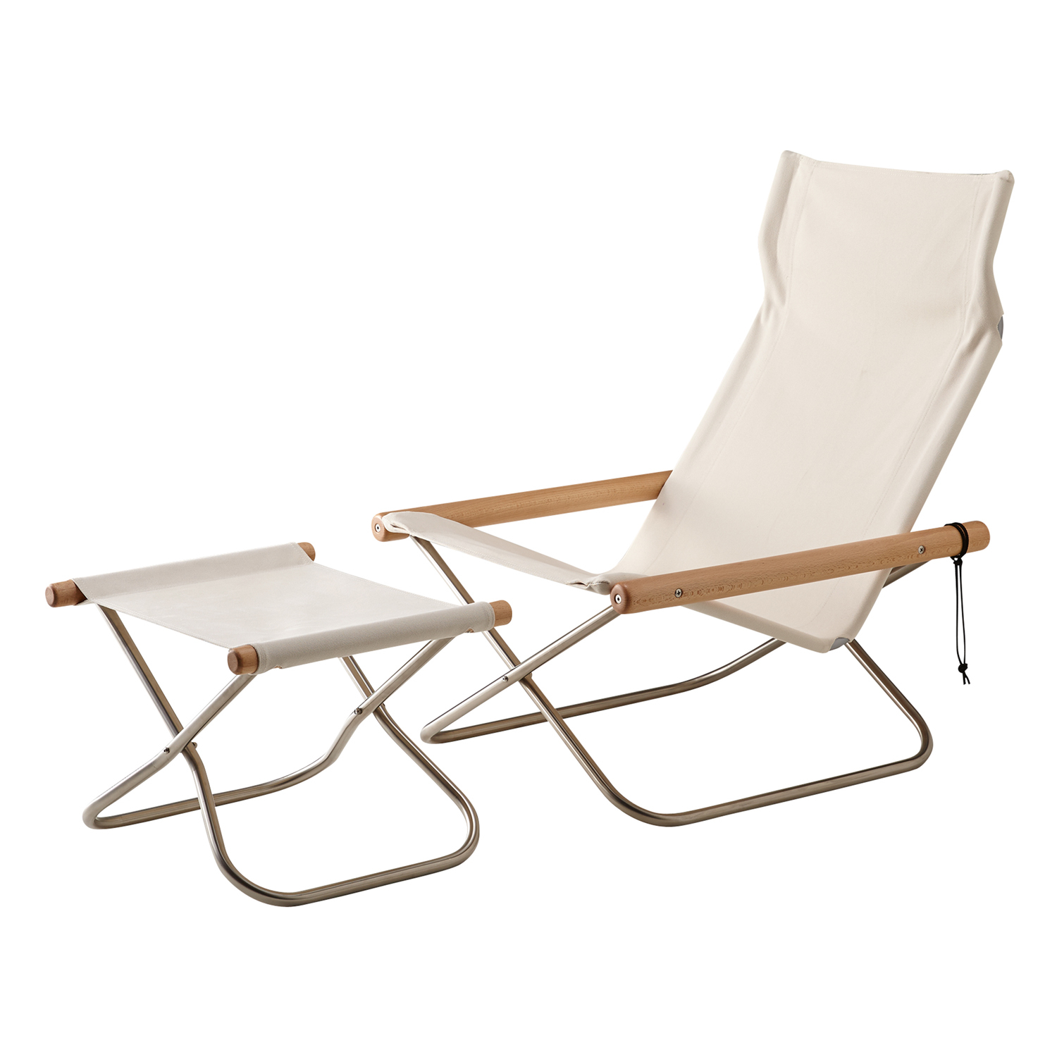 Nychair X ottoman, beech - white | Finnish Design Shop