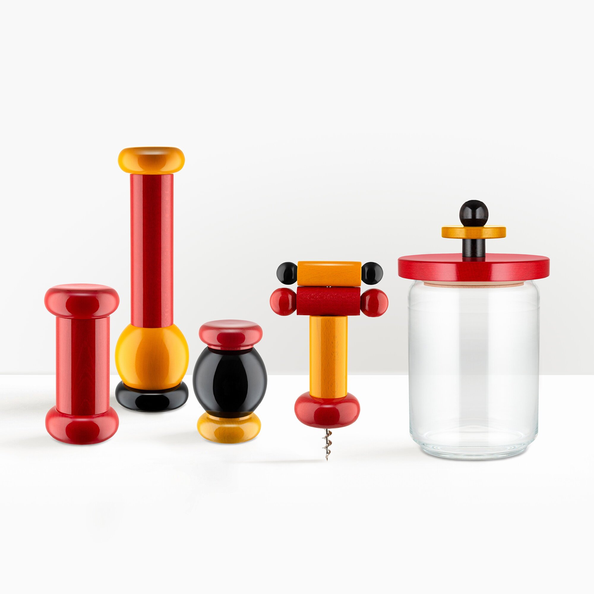 Alessi Twergi ES18 grinder, black - yellow - red | Finnish Design Shop
