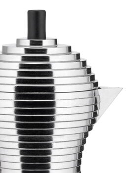 Alessi Caffettiera espresso a induzione Pulcina, 6 tazze, alluminio - nero, immagine extra