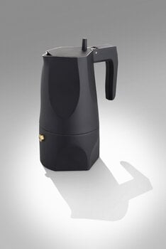 Alessi Ossidiana espresso maker, 3 cups, black