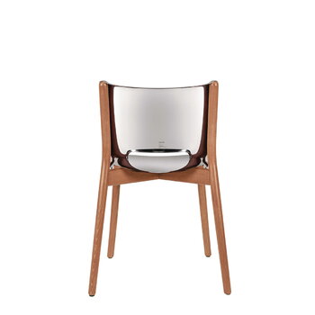 Alessi Poêle stol, brun bok - spegelpolerat stål