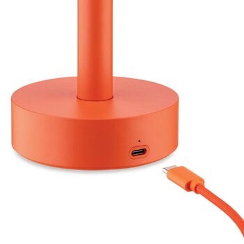 Alessi Lampada da tavolo portatile Tsumiki, rosso arancio, immagine extra