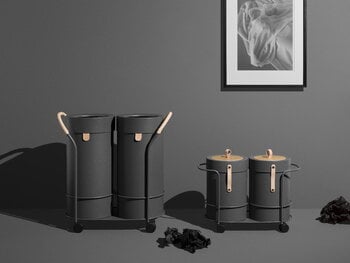 Mizetto Bin There set, trolley and 2 bins, L, anthracite