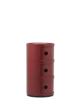 Kartell Componibili säilytyskaluste, 3-osainen, burgundy, tuotteen lisäkuva