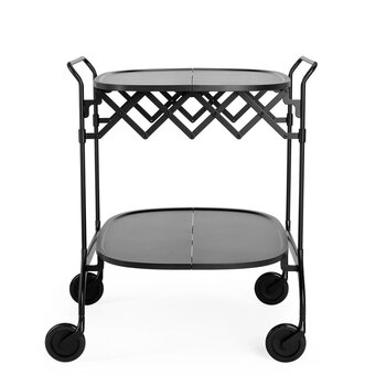 Kartell Gastone folding serving trolley/side table, black