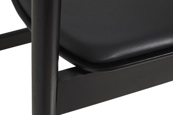Woud Chaise de salle à manger Pause 2.0, noir - cuir noir