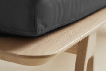 Woud Level daybed, white pigmented oak - black leather
