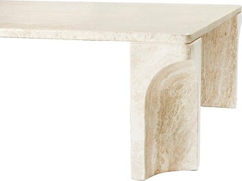 GUBI Doric coffee table, 140 x 80 cm, neutral white travertine, extra image