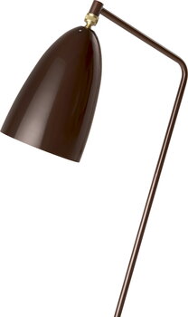 GUBI Gräshoppa floor lamp, walnut brown, glossy