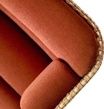 GUBI Basket 3-seater sofa, rattan - Belsuede Special FR 133