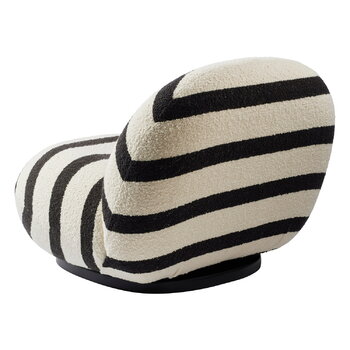 GUBI Pacha nojatuoli, pyörivä, Karakorum Stripe mustavalkoinen - musta, tuotteen lisäkuva