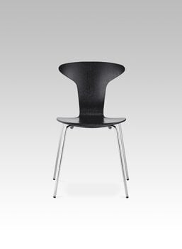 HOWE Munkegaard side chair, black veneer - chrome